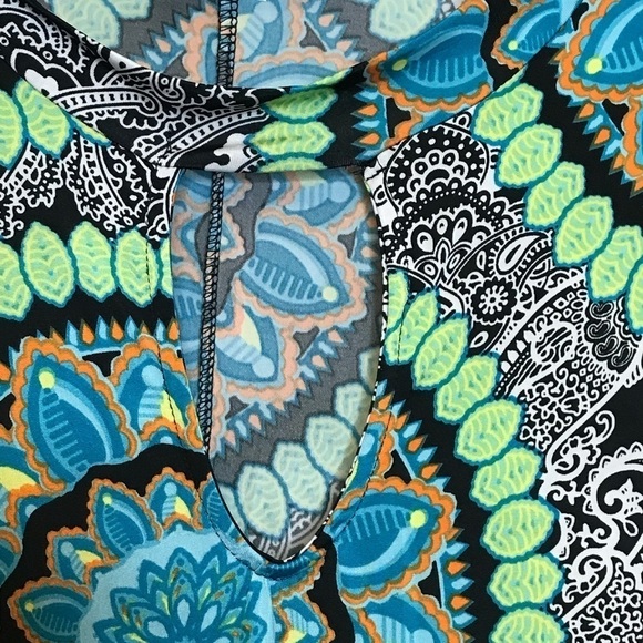 Janette Plus Womens Stretch Tunic Top Size 1X Keyhole 3/4 Sleeve Crochet Lace - Picture 3 of 7